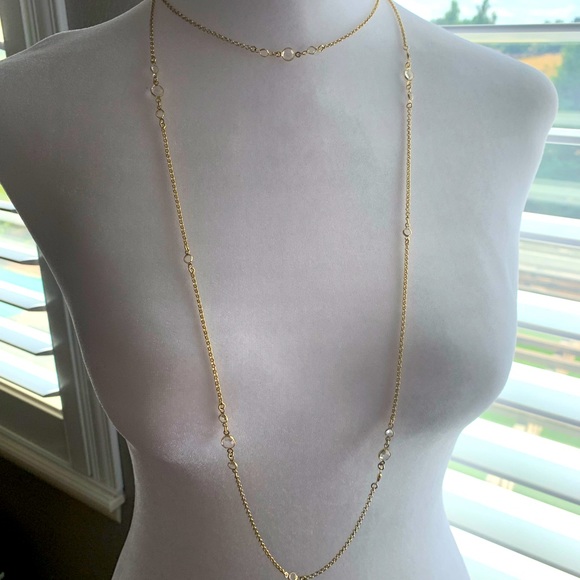 Gold chain with small crystals - Picture 3 of 4